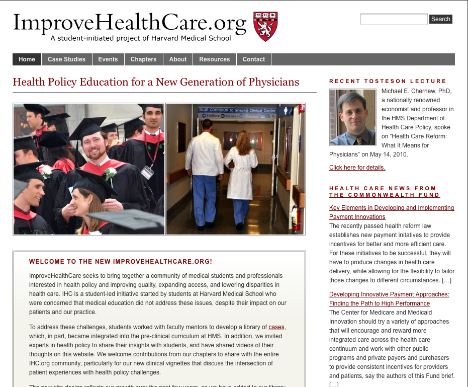 ImproveHealthCare.org—Harvard Medical School  (WordPress)